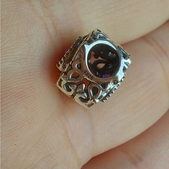 925 Sterling Silver Pink Heart Charm - Picture 2 of 8